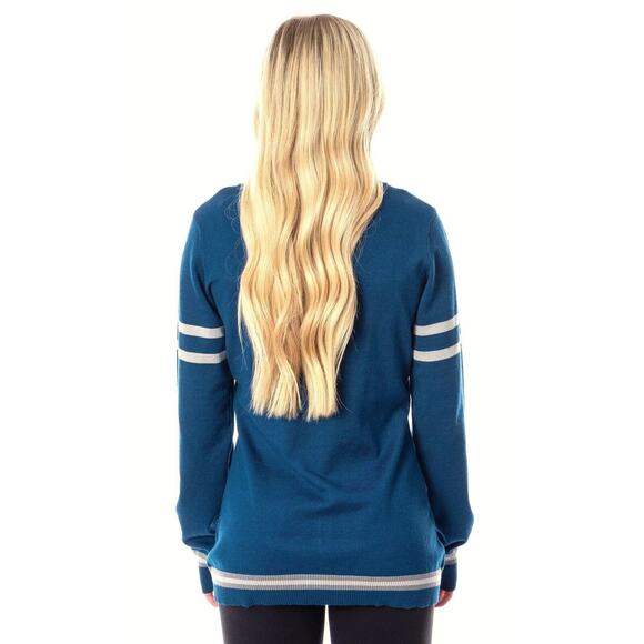 NEW Harry Potter Ravenclaw Sweater Cardigan Juniors L Embroidered School Girl - Picture 3 of 8